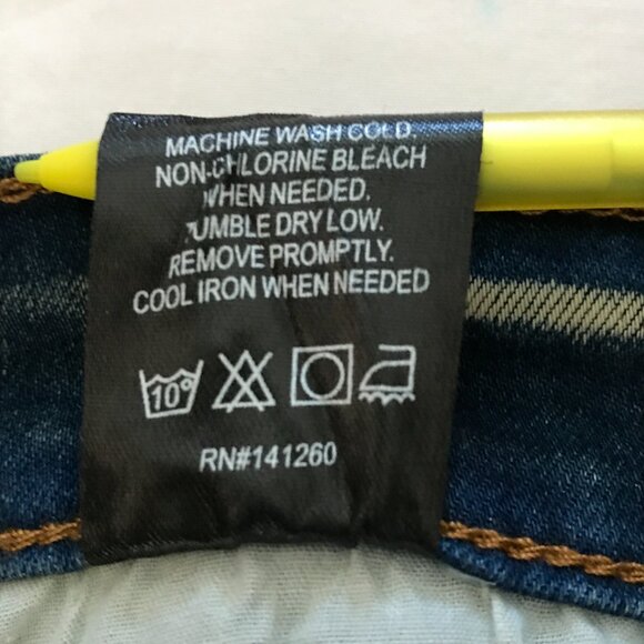 KDNK Straight Jeans Men 32x31 Blue Mid Rise Distressed Ankle Zip Stretch 16489 - Picture 12 of 12